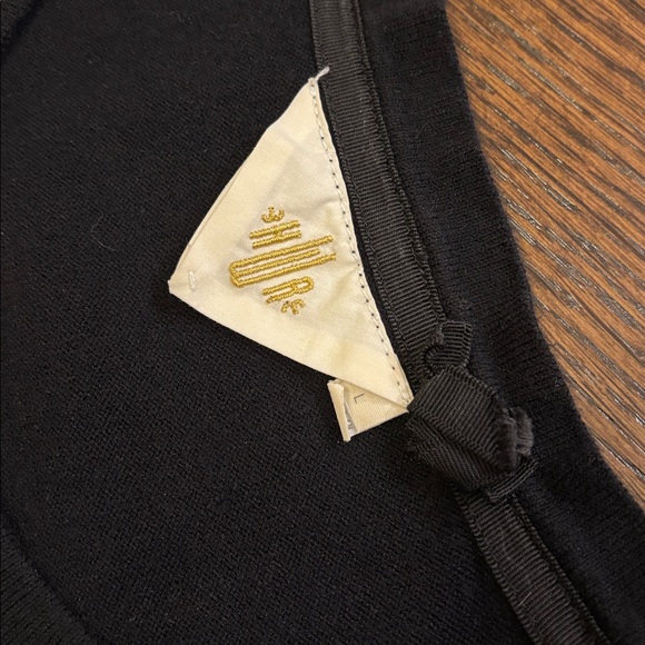 Anthro HWR Monogram Black Button Up Cardigan L - Picture 3 of 8